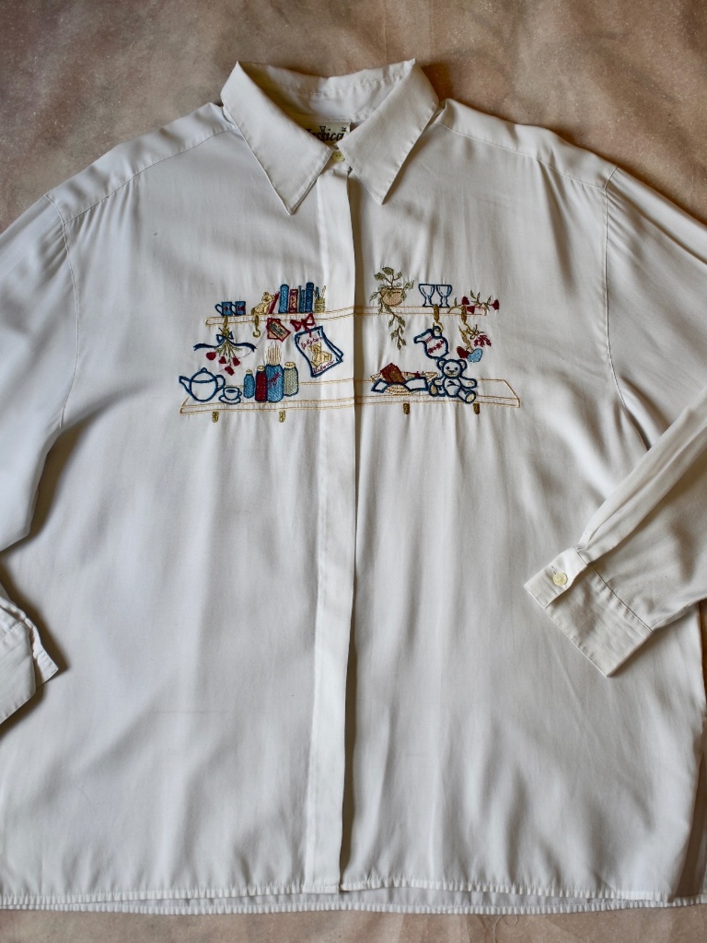 Vintage Jessica Embroidered Shelf Button Up Shirt Size 18